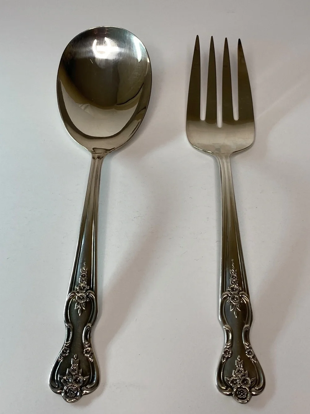 Wm Rogers Jubilee 1953 Silverplate Salad Serving Spoon Fork Set⁠